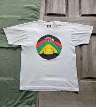 Vintage 1990 Pan-Africane Tribale Negru cu Ecran de Putere Stele T-shirt Made In USA AM