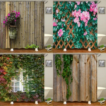 Imprimare 3D Flori de Plante de Grădină Baie Perdeaua de la Duș Peisaj Natural Decor Acasă Impermeabil Perdea cu Cârlig Cortina