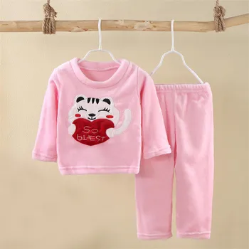 Copii Fuzzy Set Pijama Primăvara Și Toamna cu Maneci Lungi Fleece Îngroșat Uzura Acasă Pentru Băieți Și Fete Vrac Dimensiune