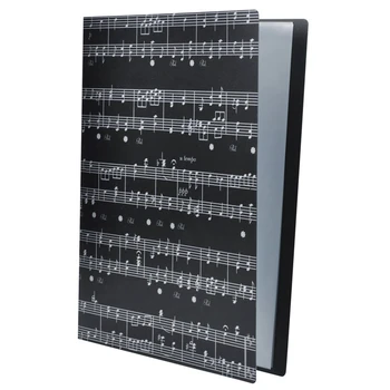 1 BUC Foaie de Muzică de Fișiere de Hârtie Folder de Stocare Documente Suport Foaie Dosare Plastic A4 40 Buzunare (Muzica Foaie Neagra)