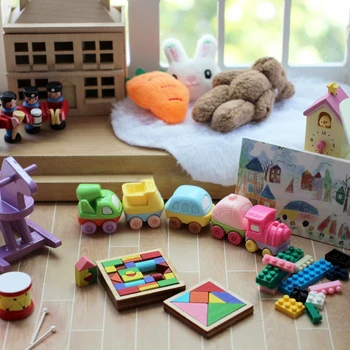 3pcs Miniatură casă de Păpuși pentru Copii Cameră Model de Masina Mini Casa de Decorare Pentru Accesorii Papusa Jucărie