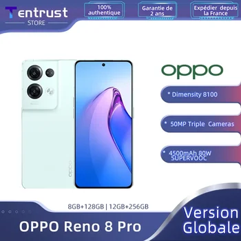 OPUS Reno 8 Pro Versiune Globală 5G Smartphone 256GB 12GB MTK Dimensity 8100-Max 120Hz AMOLED 50MP Camera 80W SUPERVOOC