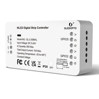 GLEDOPTO WLED Benzi Controler Lumini LED-uri de Peste 100 de Iluminat Dinamic Moduri de DIY Wifi APP de Control 800 IC RGB RGBW Nu este Nevoie Hub