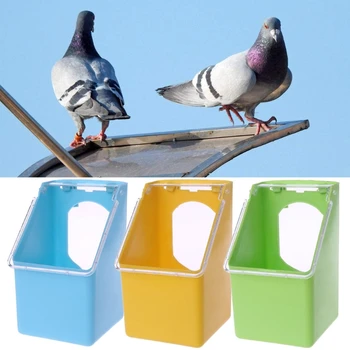 Plastic Agățat Alimentatoare pentru Papagal pentru Porumbel Cesti de Apa Alimenta Tăvile cu Capac rezistent la apa Hrana Păsărilor de curte Consumabile