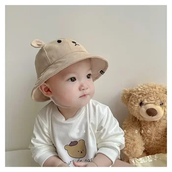 Urs drăguț Copil Găleată Pălărie Cu Urechi Fată Băiat de Bumbac Copii Palarie de Soare de Vară în aer liber Copilul Panama Cap 3-24M