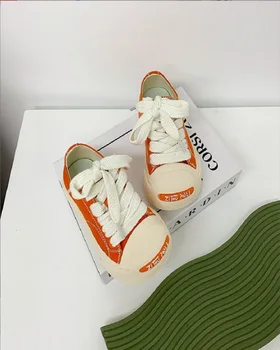Copii Talpă Groasă Zâmbet Deschis Capul Mare Pantofi de Panza 2023 Toamnă Nouă Băieți Versatil Bord Pantofi Fete Student Pantofi Casual