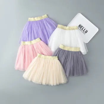 Noi Fetele Fusta 2020 Fete de Moda Rochie de Bal Fusta Culoare Solidă Printesa Plasă de Dans Fusta BB47