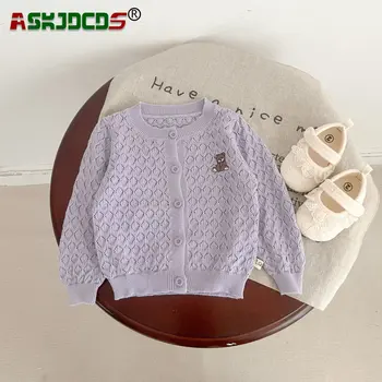 Copii Drăguț Urs Model de Primavara/Vara Baby Îmbrăcăminte exterioară - Copil Respirabil Gol Afară de Protectie solara Haina Violet pentru Fete Baieti