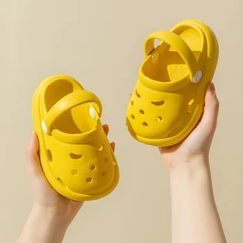 Gradina pentru copii Pantofi Sandale de Vara Pentru Copii Baieti Fete Simple, Pantofi pentru Copii Tocuri Plat Solid Moale, Non-alunecare Slide Papuci