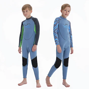 3mm Neopren Costum copil de Surf, Scuba Diving pentru băieți și fete costum de baie cu Mâneci Lungi ruash garda de costume de baie costume snorkel