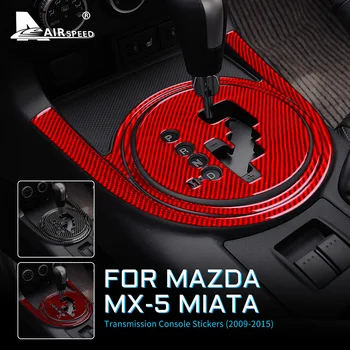 Real Fibra de Carbon Autocolant pentru Mazda MX-5 Miata 2009-2015 Auto Gear Shift Panoul de Transmisie Consola Capacul Interior Accesorii