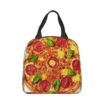 Pizza Italiană Prânz Model Izolate Masa De Prânz Pungi Termice Sac De Masa De Prânz Recipient Tortilla Alimente Tote Cutie De Prânz Alimente Genți De Mână În Aer Liber