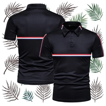 Vara Afaceri Culoare Solidă Maneca Scurta Tricou Polo Guler Rever Oameni Noi Moda Casual T-Shirt