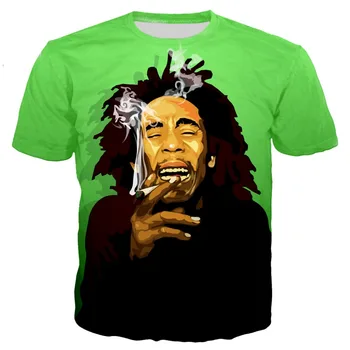 PLstar Cosmos HipHop Bob Marley Streetwear Reggae Crewneck casual Amuzant haine 3DPrint Unisex Vara T-shirt cu Maneci Scurte-6