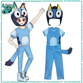 Elan Bluey Familie Bluey Animat pentru Copii-joc de Rol Performanță Costume de Cosplay, Costume de Scenă Pijamale Copii Cadouri