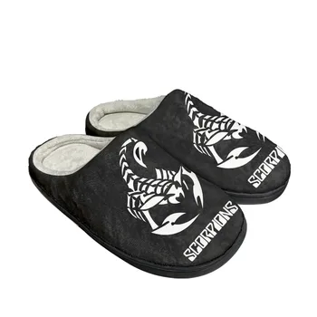 Scorpionii Trupa De Rock Acasă Bumbac Personalizate Papuci Mens Sandale Femei Pluș Dormitor Casual Ține De Cald Pantof Termică Papuci De Casă
