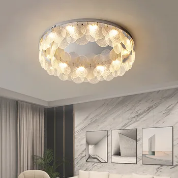 Modern Rotund LED Lumini Plafon Dormitor Salon Hanglamp din Oțel Inoxidabil Suprafata de Sticla Montare Tavan Lampa Iluminat Dropshipping