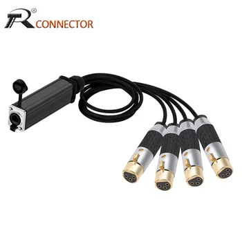 Audio 4 Canale XLR 3Pin Masculin/Feminin Extender Multi Rețea Receptor de Cablu Splitter pentru RJ45 CAT5 pentru Etapa de Iluminat de Înregistrare