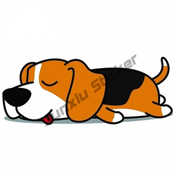 Drăguț Somnoros Leneș Catelus Beagle Câine de Desene animate Bine Masina Autocolante pentru SUV-ul Bara de protecție Fereastra Camper Acoperi Zgârieturile Accesorii PVC13x5cm