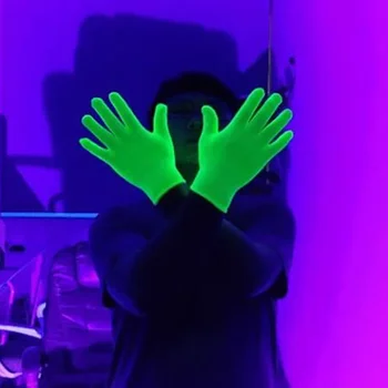Verde Fluorescent Mănuși de Strălucire în UV Neon Mănușă Neon Consumabile Partid Stralucesc in Lumina UV Blacklight Tema Petrecere de Ziua de naștere pentru Decor