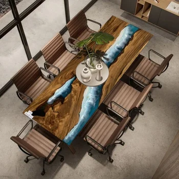 2021 mai nou Ocean stil din lemn masiv întâlnire masa casa de lux birou birou birou epoxidice
