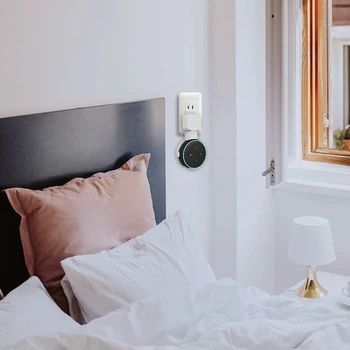 Priza de Perete Suport de Montare pentru Echo Dot 3 cu economie de Spațiu Suport pentru Smart Home Difuzoare cu Cablu Aranja