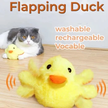 Interactive Aripi DuckBenepaw Durabil De Pluș Jucării Pisica Vraci Touch Activat Ciripitul Bate Exercițiu Pisoi Jucărie Reîncărcabilă