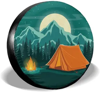 cozipink Luna Pădure de Munte Camping roata de rezerva MAȘINA de ACOPERIRE rezistent la Intemperii Drumeții Camper Roata CAPAC Anvelope Auto pentru RV Trailer