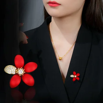 Drăguț Arc Roșu Floare Broșe Pentru Femei Fete Mici Bowknot Broșă Pin Catarama Decorativa Moda Bijuterii Accesorii De Îmbrăcăminte