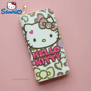Sanrio Leopard Hello Kitty Kuromi Drăguț Elev De Mult Cu Fermoar Portofel Telefon Mare Sac De Multi Card De Desene Animate Geanta Sac Notă De Buzunar