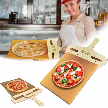 Alunecare Pizza Coaja - Pala Pizza Scorrevole, Pizza Coaja Care Transferă Pizza Perfect, Non-Stick De Pizza Coaja Durabil