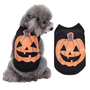 Acceptă animale de T-Shirt Câine Veste Halloween 2021 Modele de Desene animate de Imprimare Scurte Gât Rotund Maneca Pulover Costum de Companie pentru Câini Consumabile pentru animale de Companie
