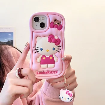 Sanrio Hello Kitty IPhone 15 Promax Cazul IPhone 14/12/13/XS MAX rezistent la Șocuri, rezistent la Uzura Drop-dovada de Moda Cazul